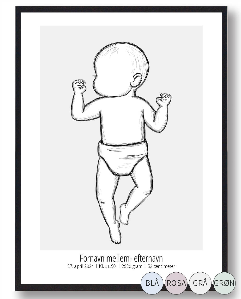 Fødselsplakat - Et minde for livet fra Plakatdyr.dk