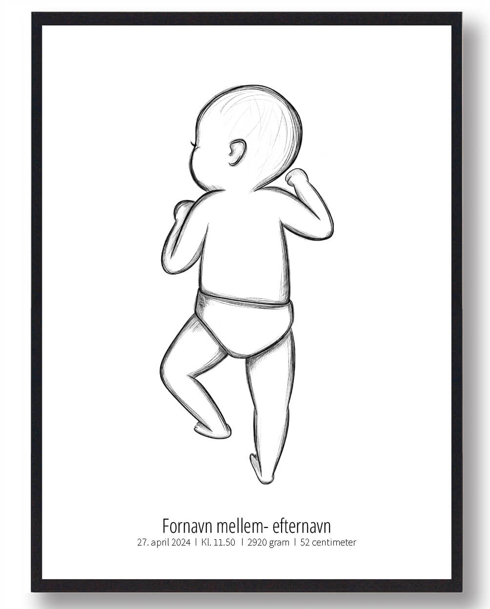Fødselsplakat fra Plakatdyr.dk - Unik gaveidé!