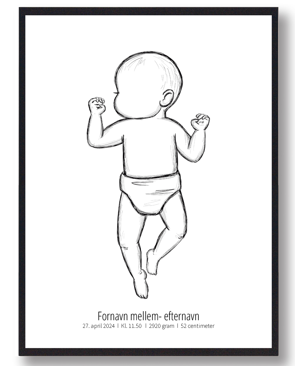 Fødselsplakat - Et minde for livet fra Plakatdyr.dk
