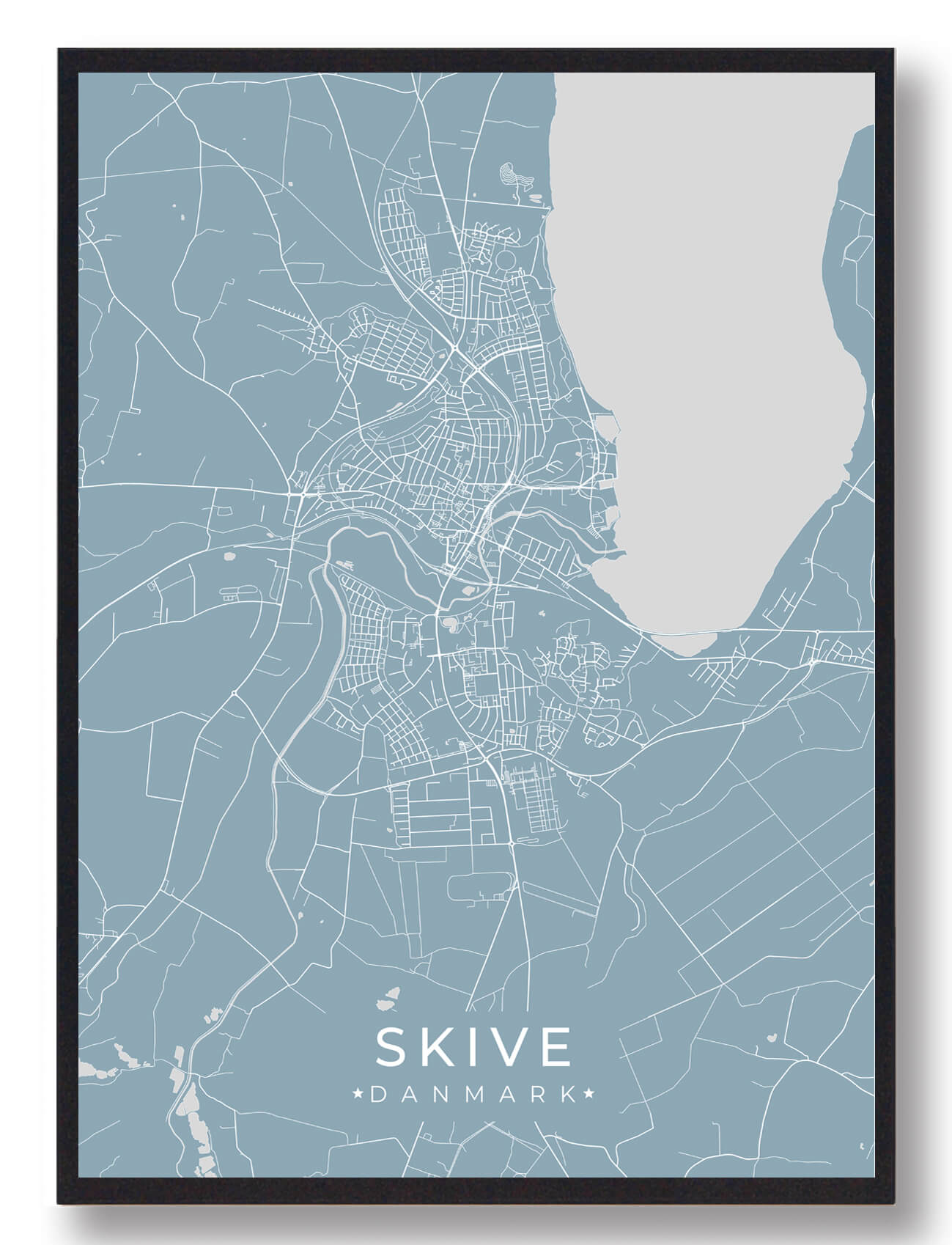 Skive Plakat i Lyseblå - Fejr Kærligheden til Skive!