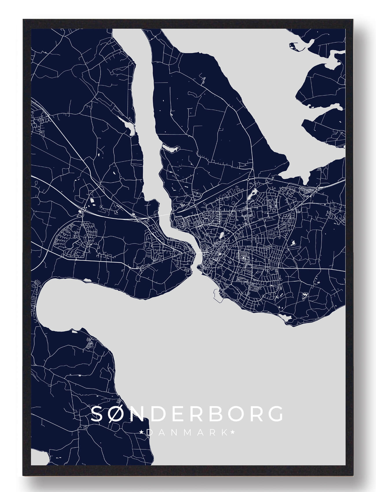 Sønderborg Plakat - Mørkeblå til din vægdekor