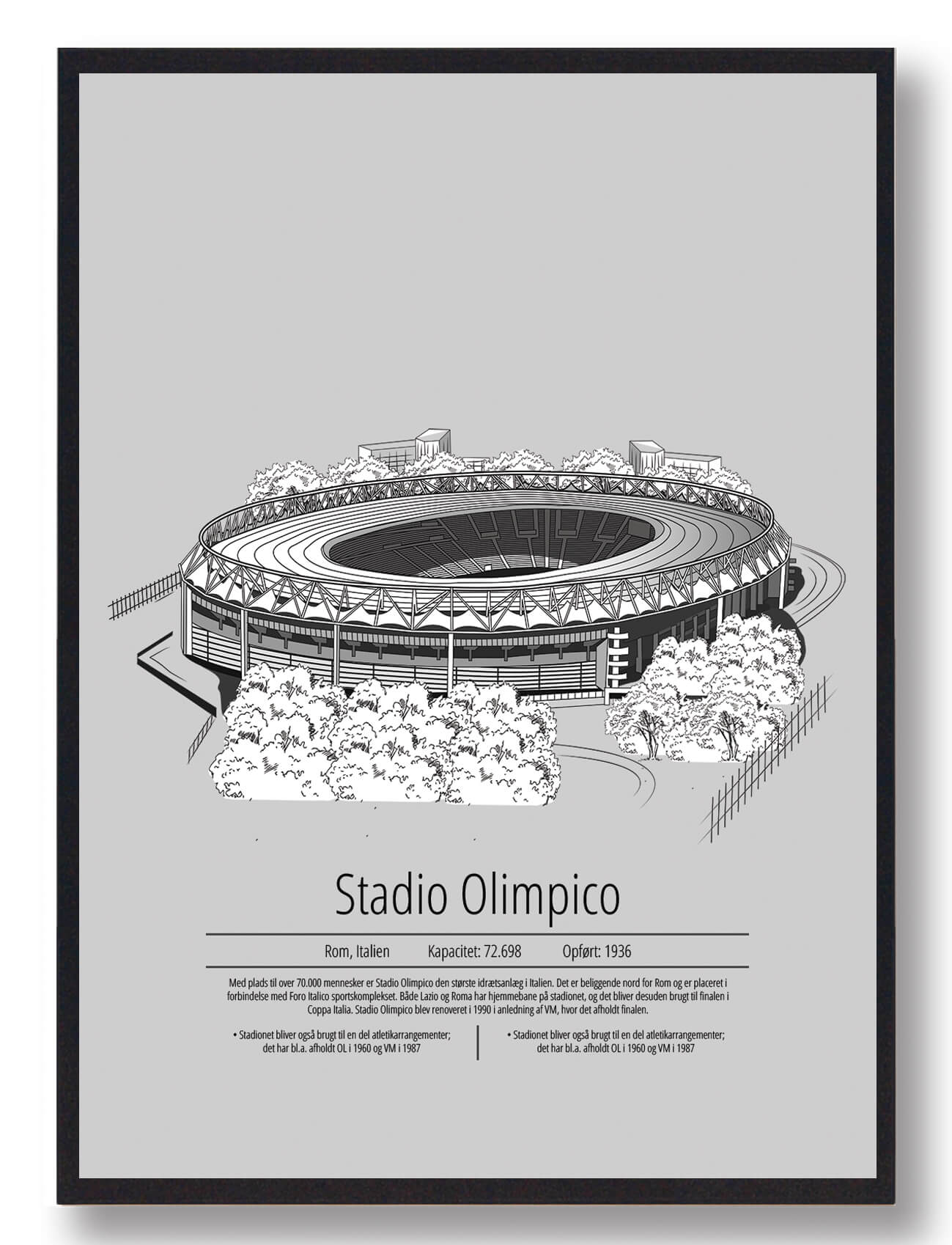 Stadio Olimpico Lazio Plakat - Oplev Fodboldmagien