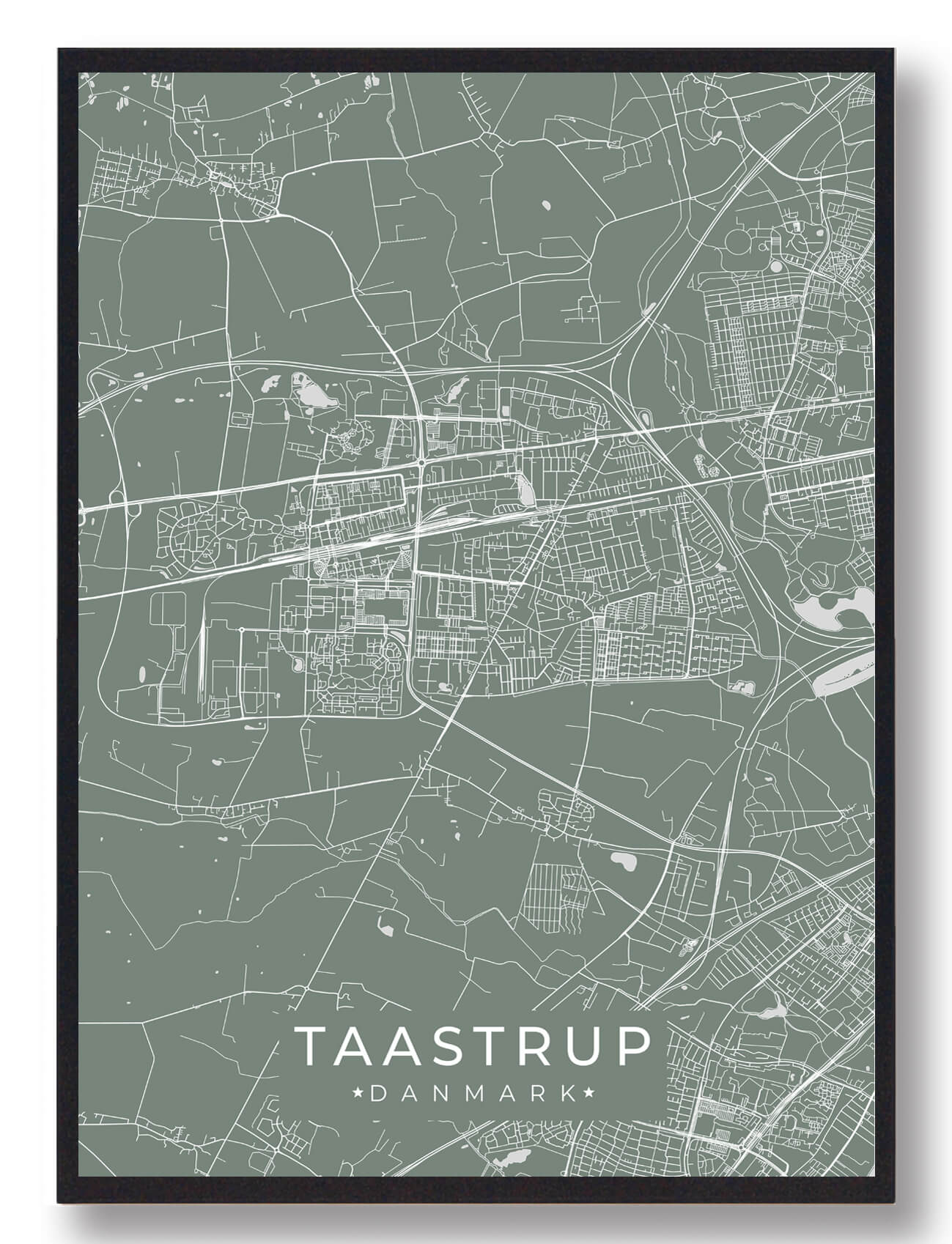 Taastrup Plakat – Grøn Vægdekoration til Dit Hjem