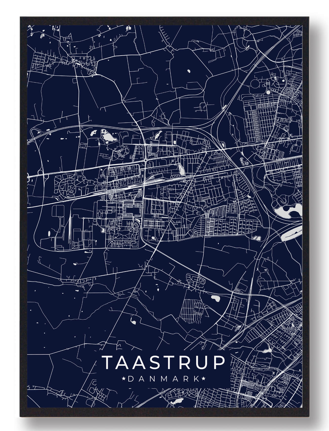 Taastrup Plakat i Mørkeblå – Ideel til din indretning!