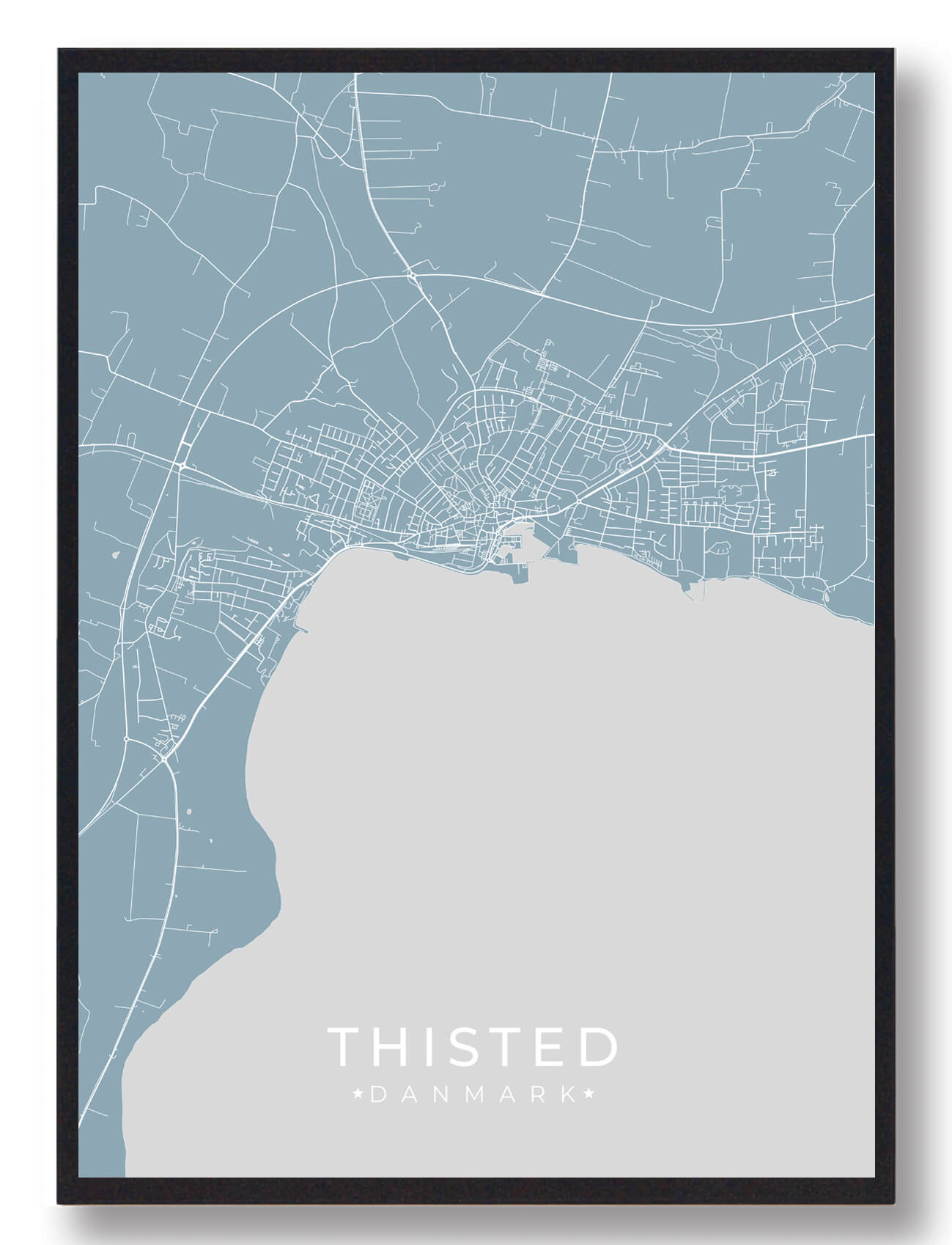 Thisted Plakat - Lyseblå byplakat til stolthed