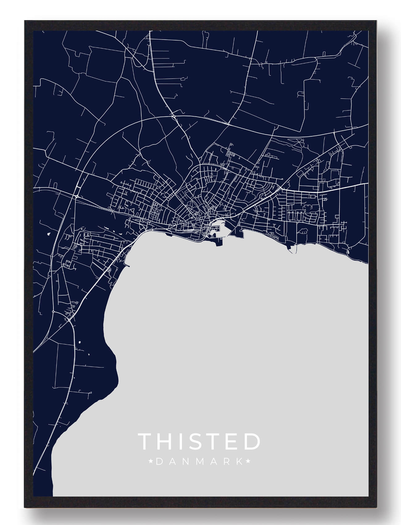 Thisted Plakat - Mørkeblå Byplakat til Stolthed