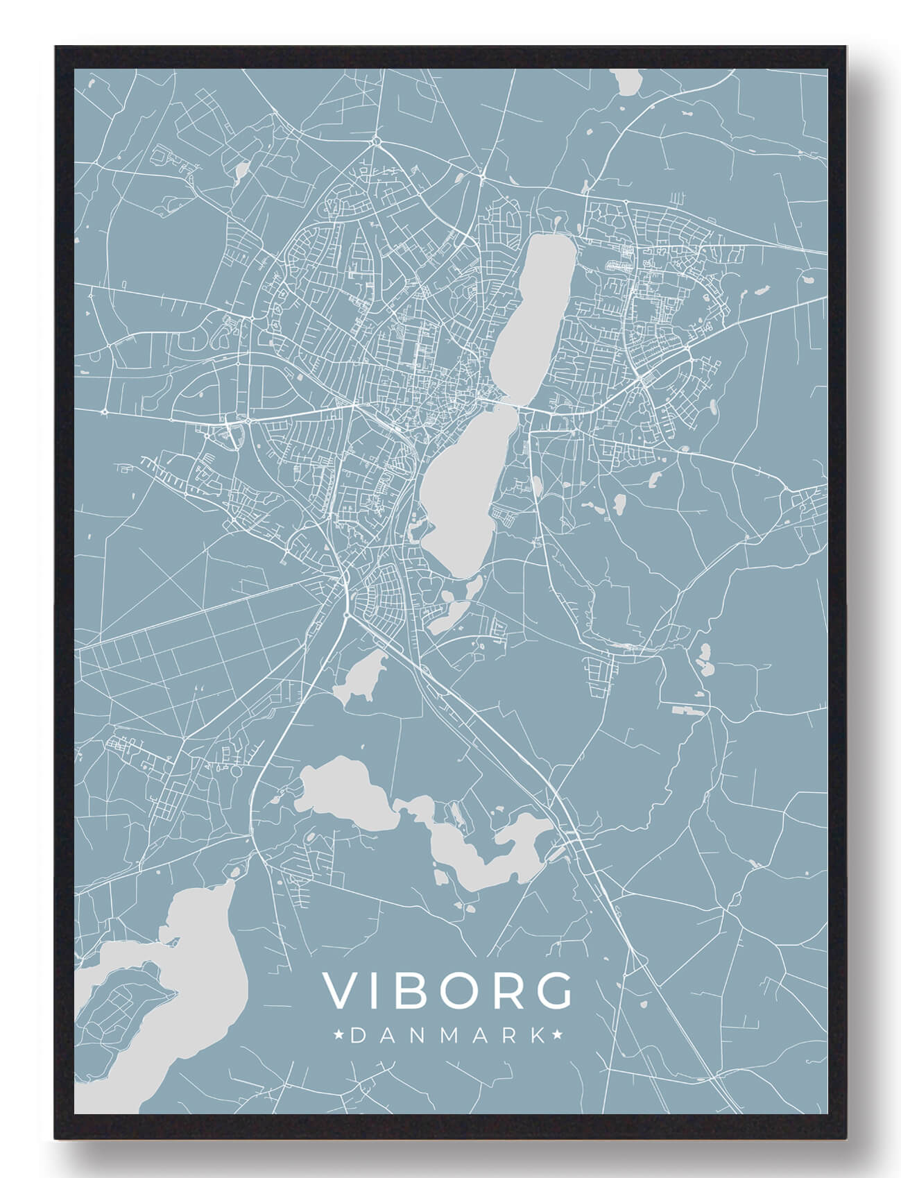 Viborg Plakat - Lyseblå Byplakat til Dit Hjem