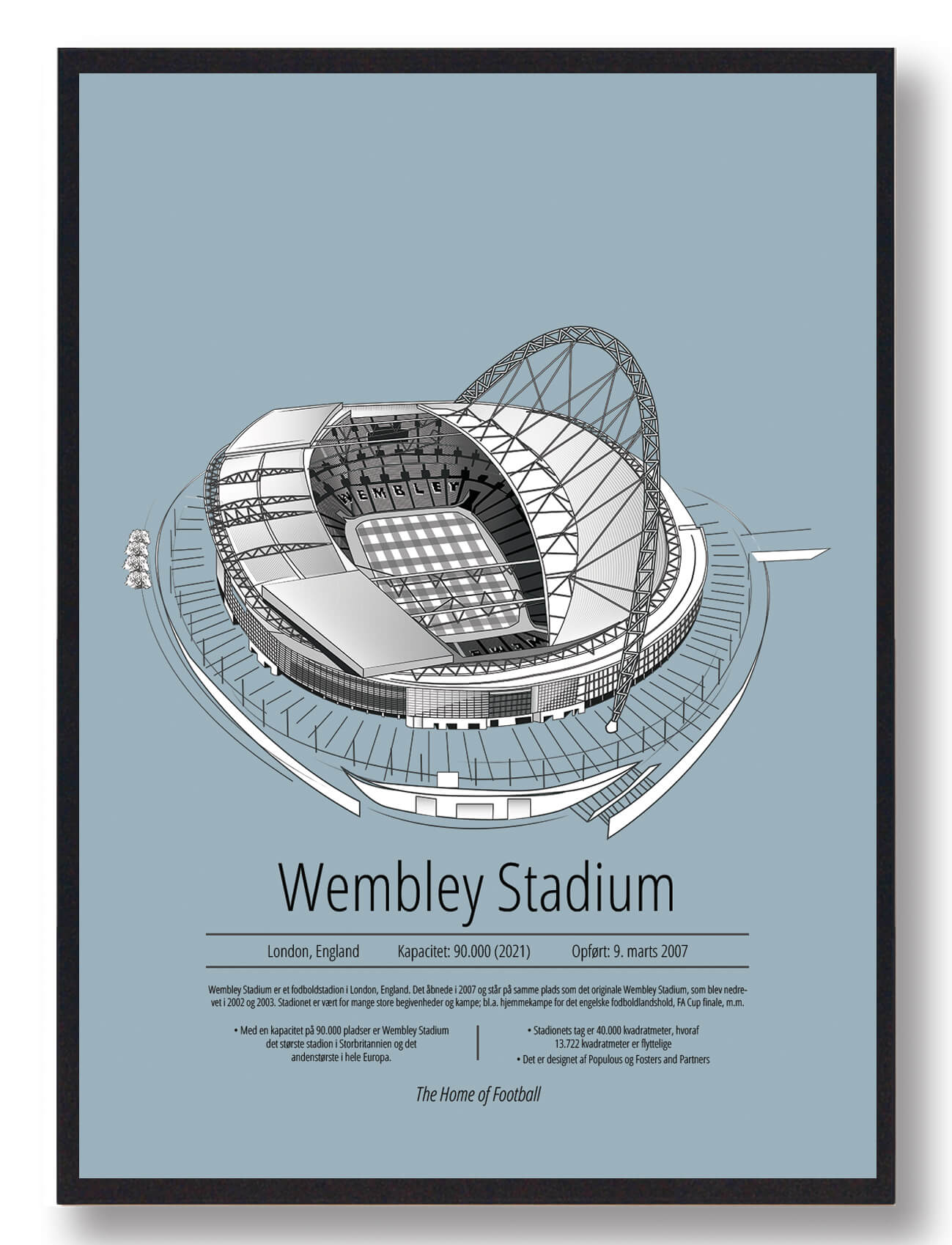 Wembley Stadion Plakat i Lyseblå - Fodboldfan Must-Have!