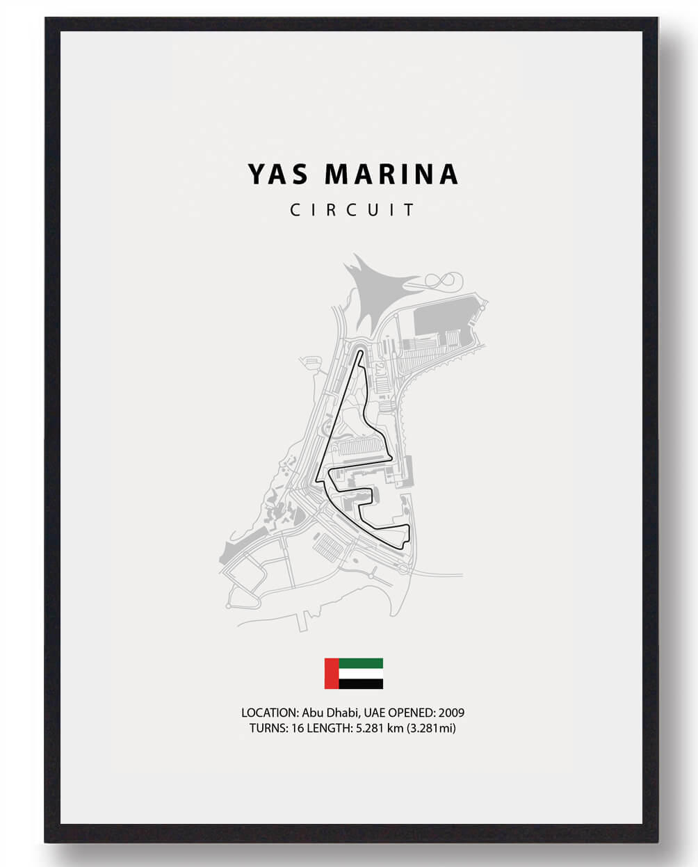 Yas Marina Circuit Formel 1 Lys Plakat – Must-have for fans
