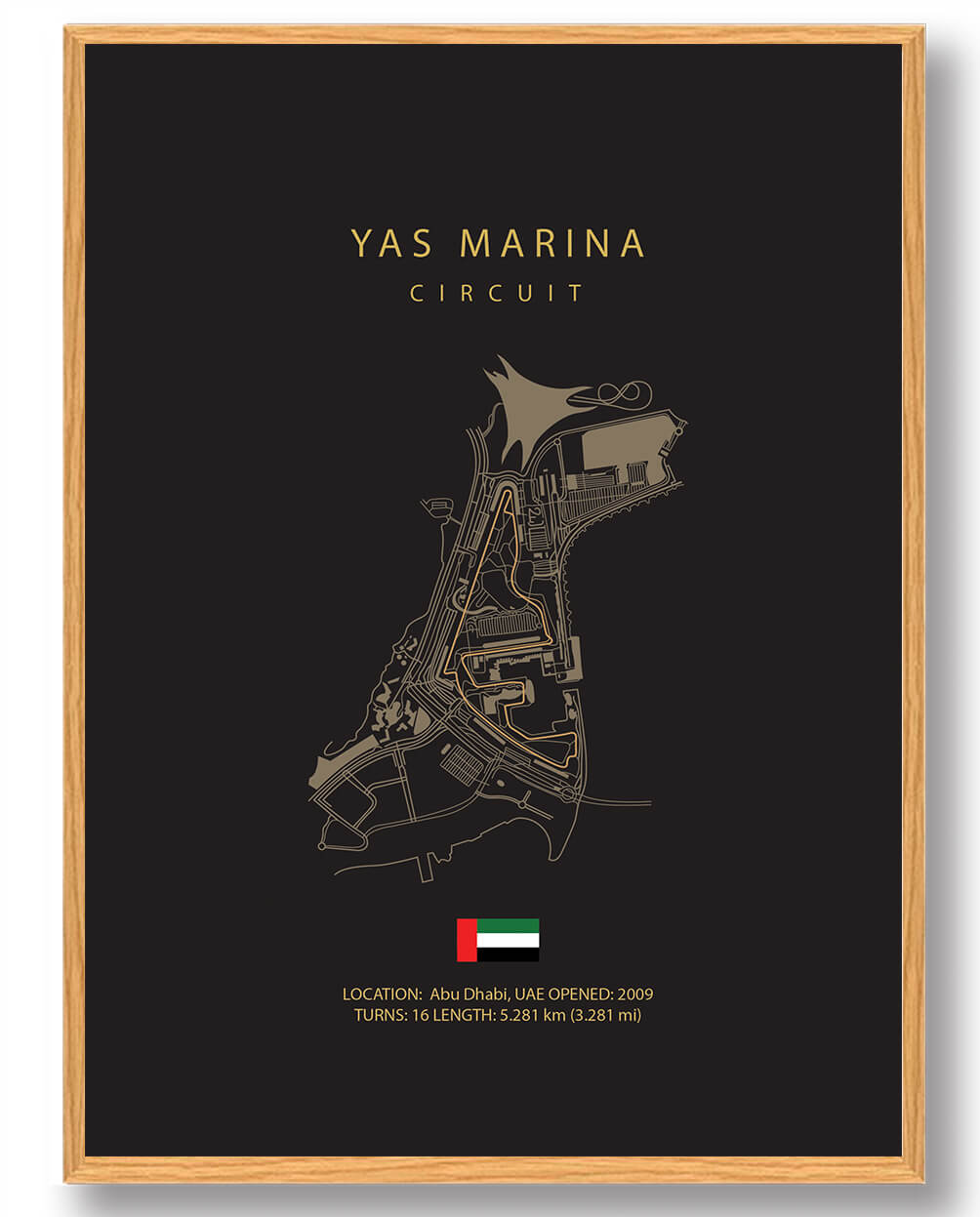 Yas Marina Circuit Formel 1 Plakat – Mørk Design Tilbud