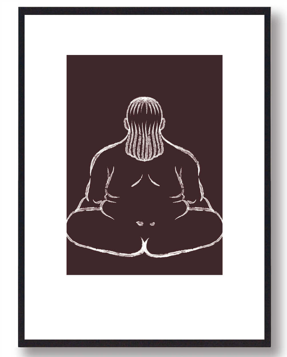 Meditationsplakat - Kvinde i Brun Design til Yoga
