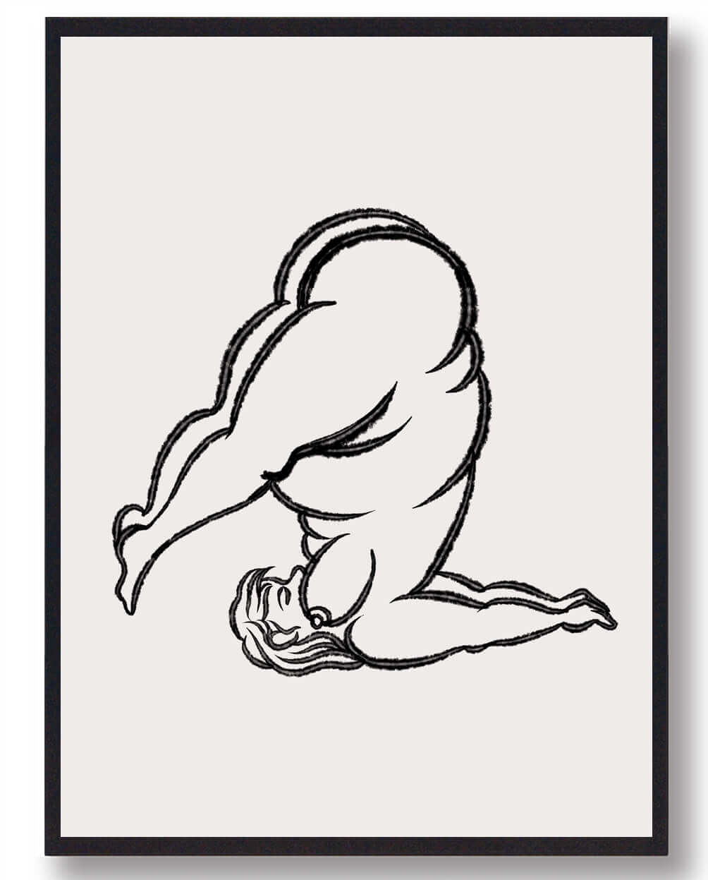 Yoga Plakat - Kvinde i Hovedstand til Dit Hjem