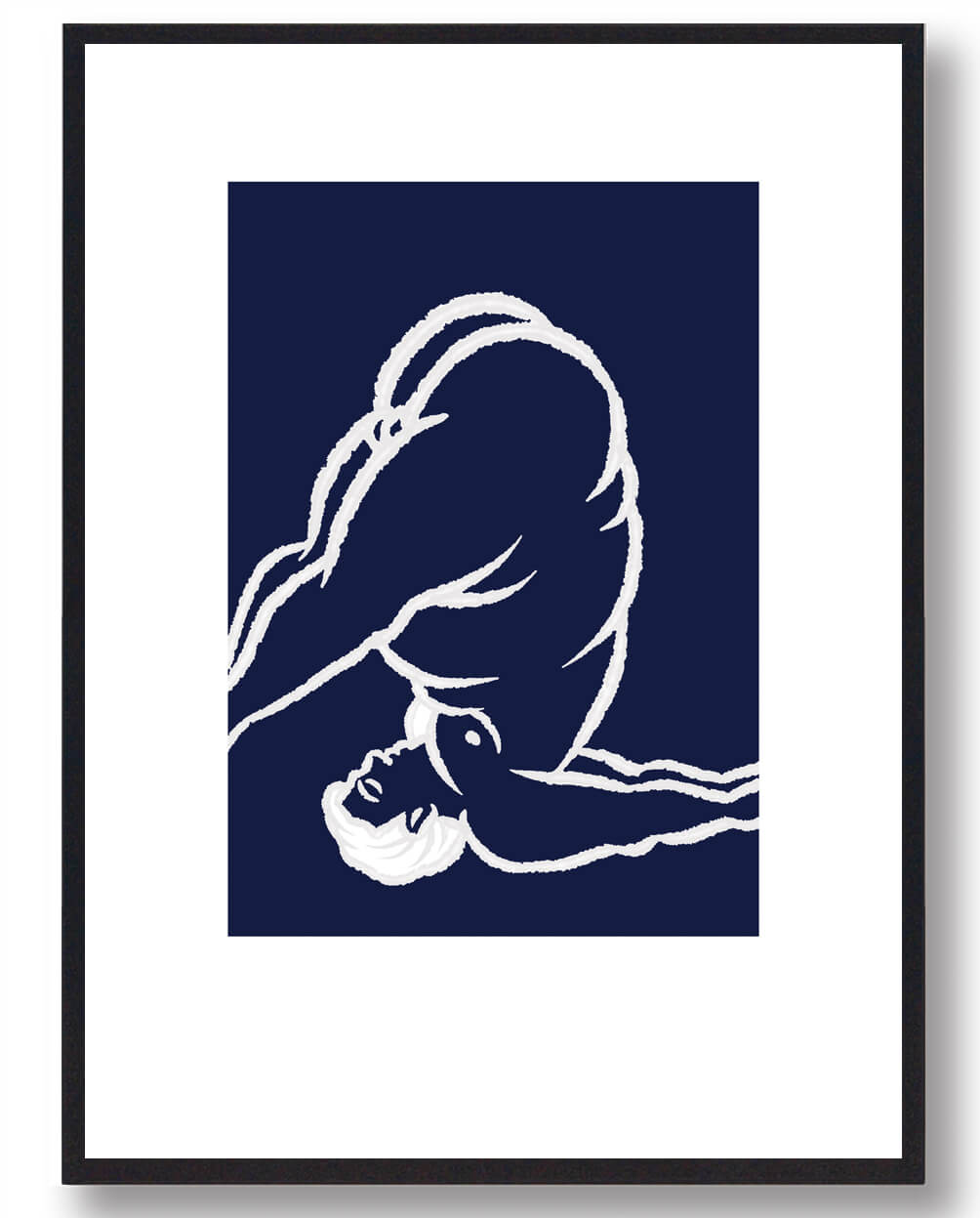 Yoga Plakat - Mand i Hovedstand, Blå Inspiration