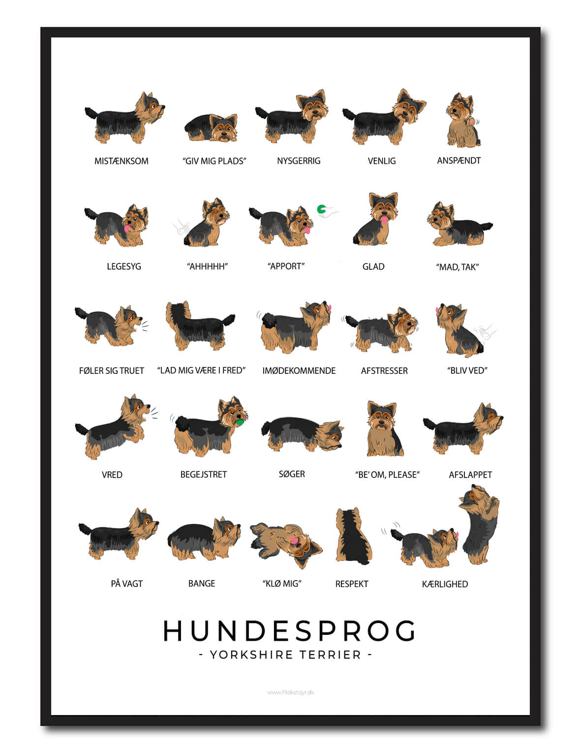 Yorkshire Terrier Hundesprog Plakat - Få indsigt nu!