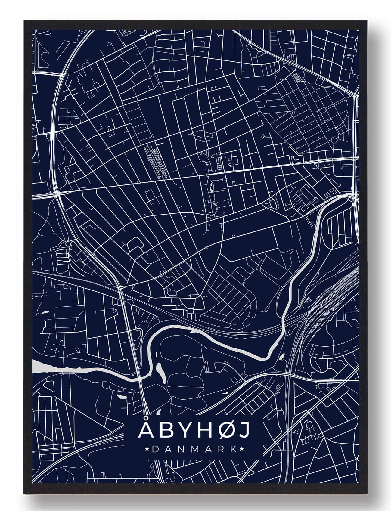 Åbyhøj Plakat – Mørkeblå Design til Dit Hjem
