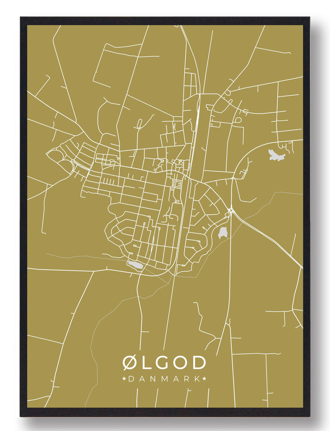 Ølgod Plakat - Gult Design til Væggen med Lokal Stolthed