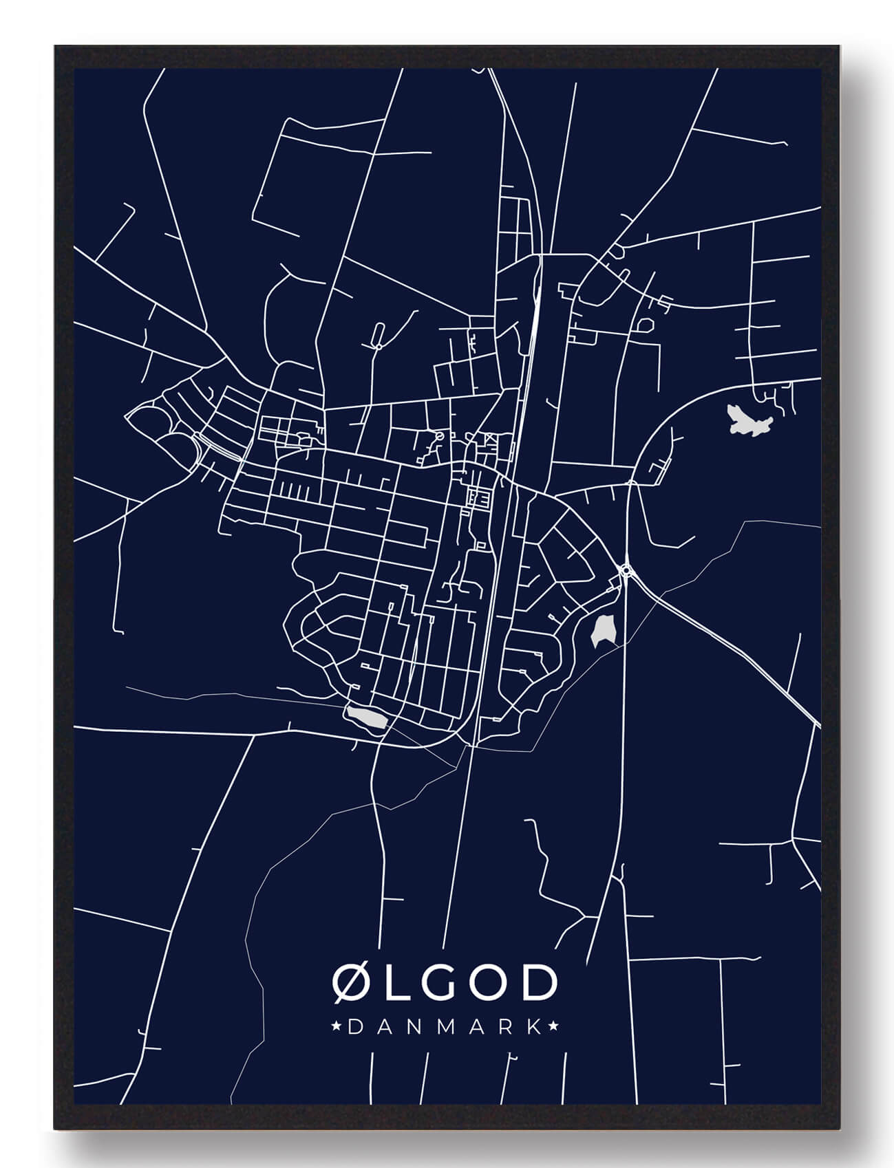 Ølgod Plakat i Mørkeblå – Stolthed over din hjemstavn!