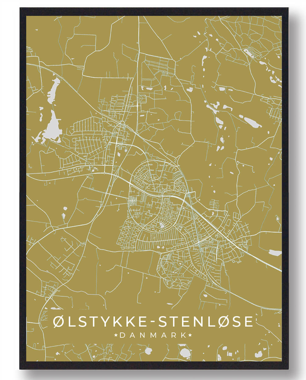 Ølstykke-Stenløse Plakat - Gul til Nordisk Indretning
