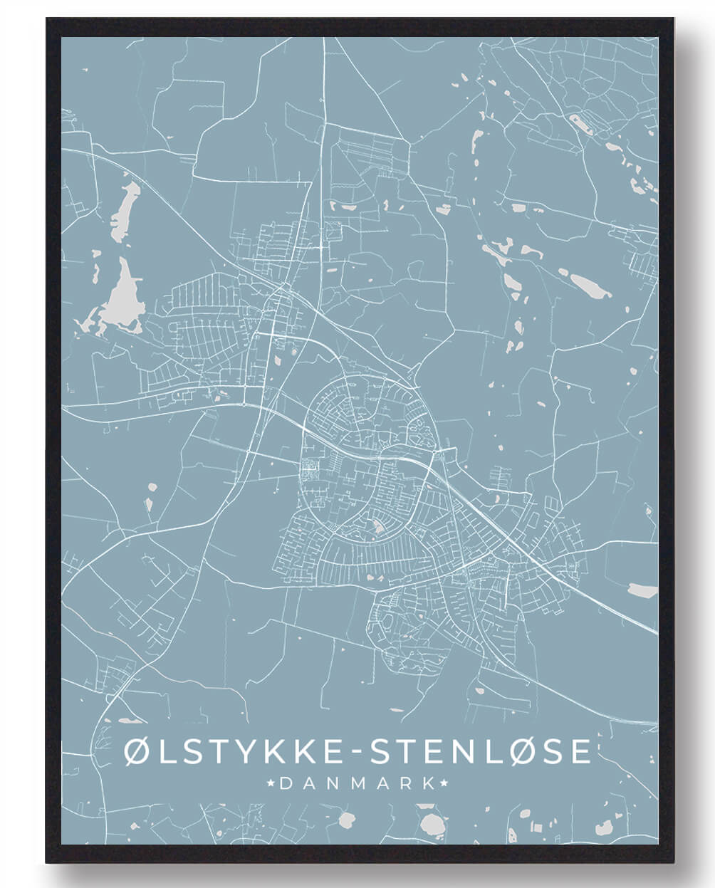 Ølstykke-Stenløse Plakat - Lyseblå til Nordisk Indretning
