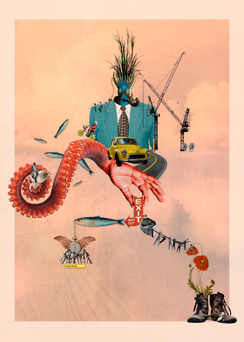 Unikt kunstværk "Breaking Time Flies" af Sanne Kaltoft