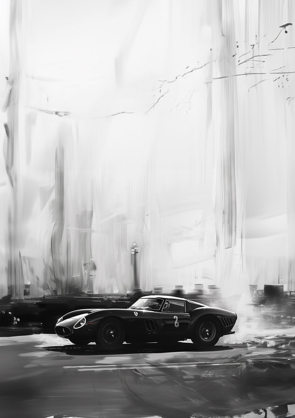 Ferrari Vers 02 Kunstværk af Rasmus Lassen – Stilfuld Elegance