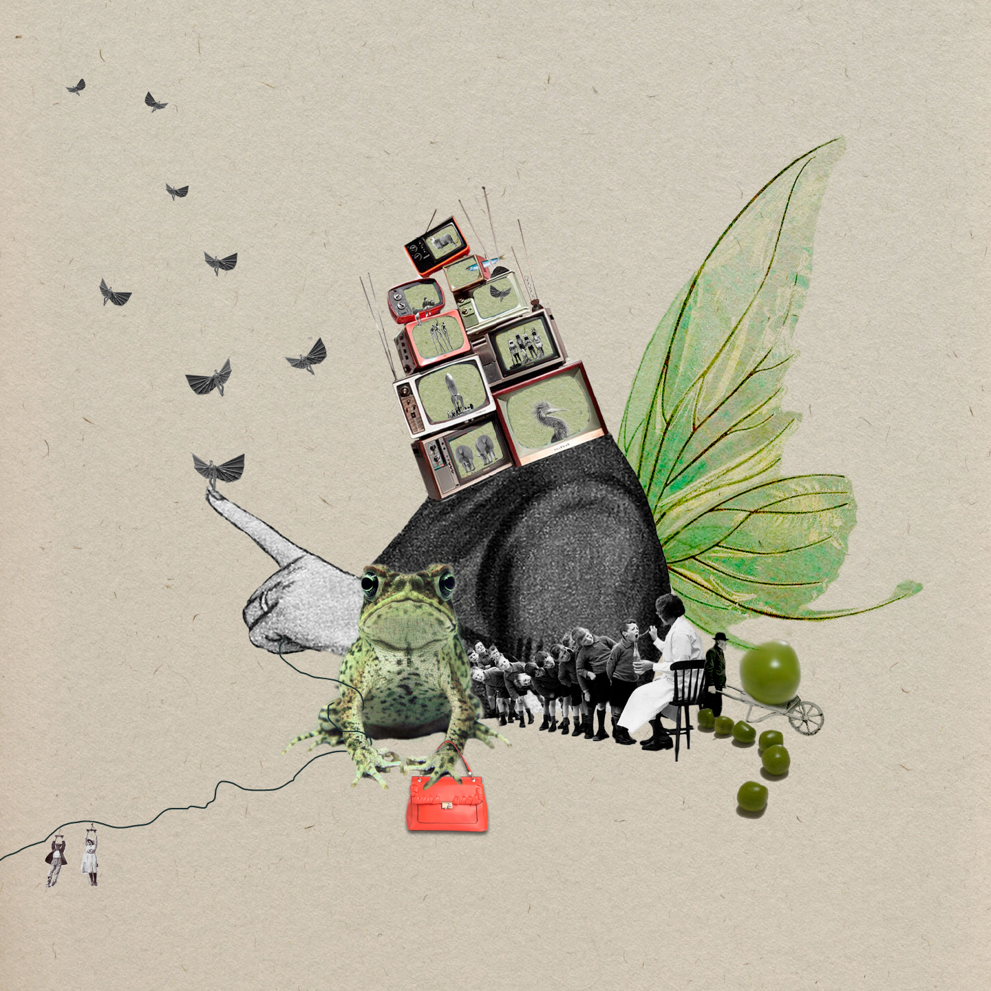 Frosker Elsker Tasker - Unikt Kunstværk af Sanne Kaltoft