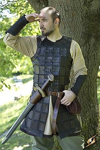 Læder Brigandine - Sort - Perfekt til Live Rollespil