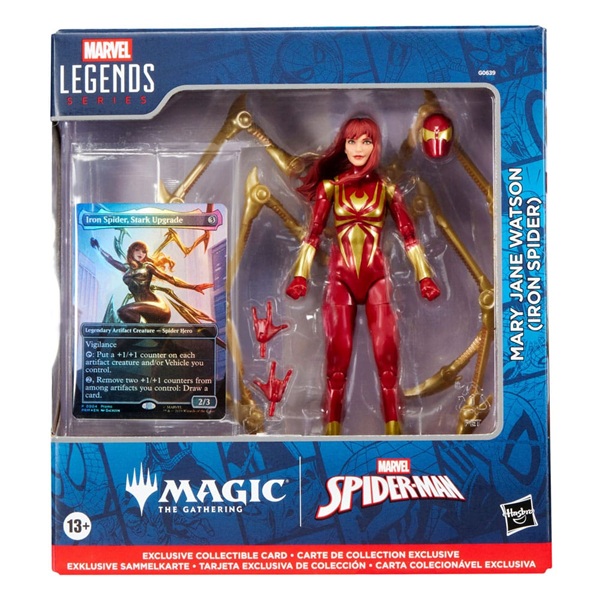 Marvel Legends Magic: The Gathering: Spider-man Mary Jane Watson Iron Spider Plus Exclusive Foil Card Action Figure 15 Cm