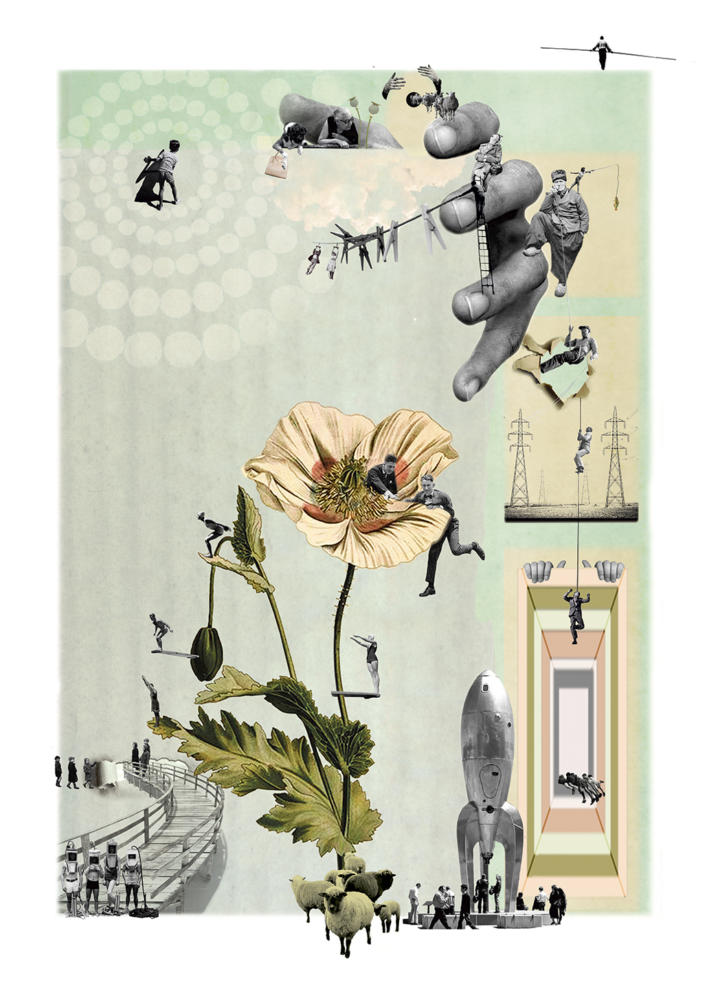 Mintgrøn Kunstværk af Sanne Kaltoft - Unik Dekoration