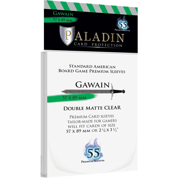 Paladin Sleeves Gawain Premium Standard American 57x89mm Clear Transparent 55 Kortlommer