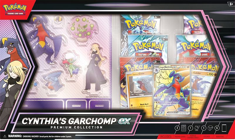 Pokemon Ex Box: Cynthia Garchomp Ex Premium Collection 2025 Boosters