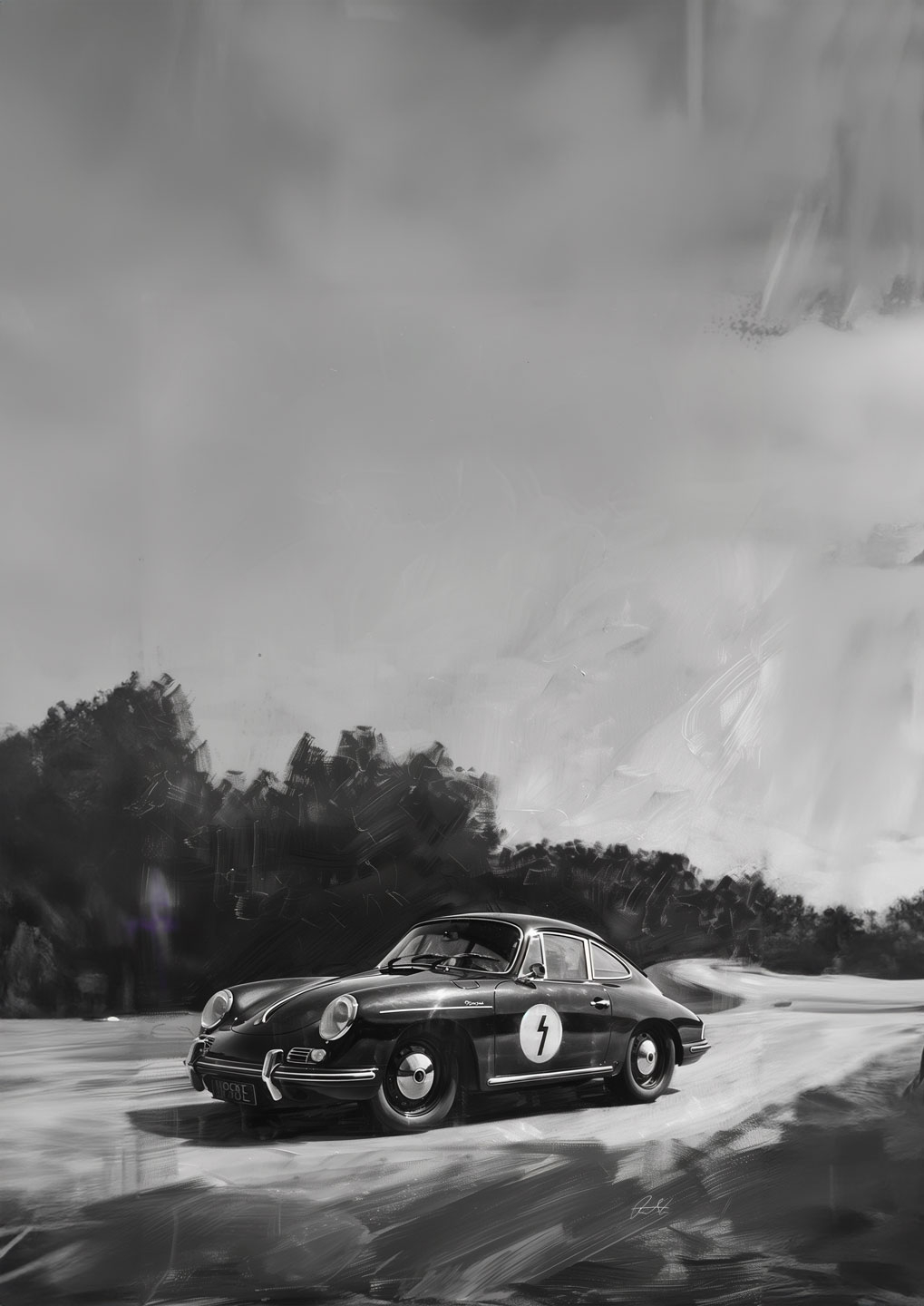 Porsche Vers 03 Kunstværk af Rasmus Lassen - Unik Elegance