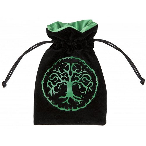 Dice Bag Forest Black With Green Velour Terningepose Qws-bfor121