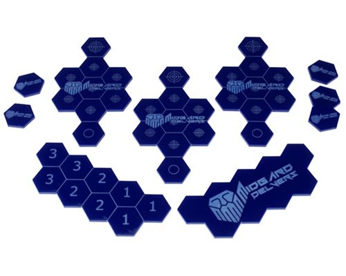 Dreadball Spilbræt: Akrylindsatser Midgard Delvers Blå