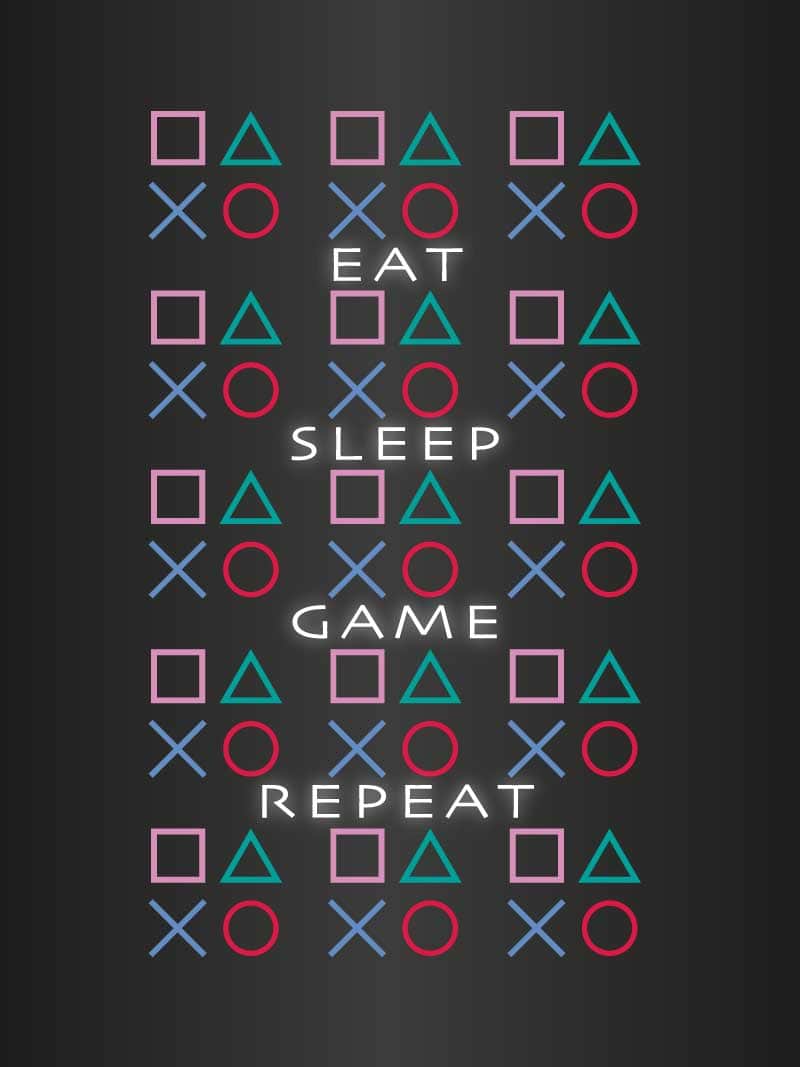 Gamer Plakat: Eat Sleep Game Repeat - Perfekt til Værelset