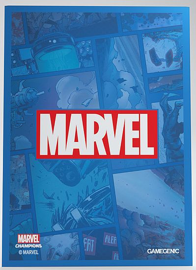 Gamegenic Marvel Champions Ærmer - Marvel Logo: Blå 50 stk.
