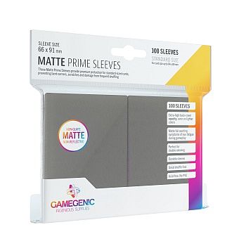 Gamegenic Matte Prime Sleeves: Mørkegrå Kortlommer