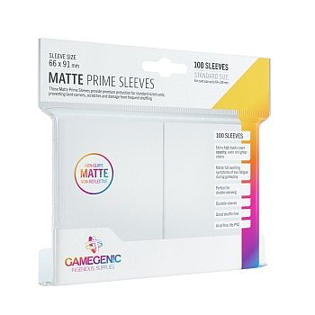 Gamegenic Matte Prime Sleeves: White Hvid 100 Kortlommer