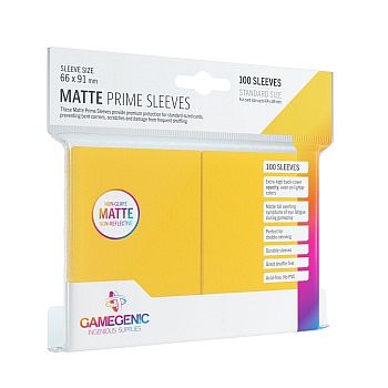 Gamegenic Matte Prime Sleeves: Yellow Gul 100 Kortlommer