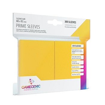 Gamegenic Prime Sleeves: Yellow Gul 100 Kortlommer