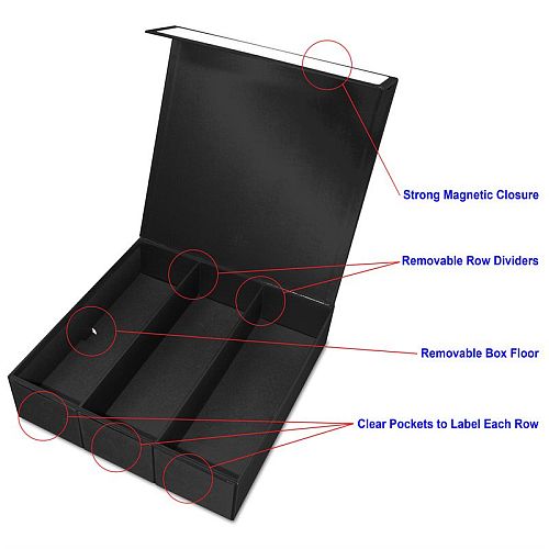 Kortkasse Opbevaringsboks Sort Pap 195 166 Kker Magnetlukning Holder 2800 Kort Bcw- -cgb-3r-bwt