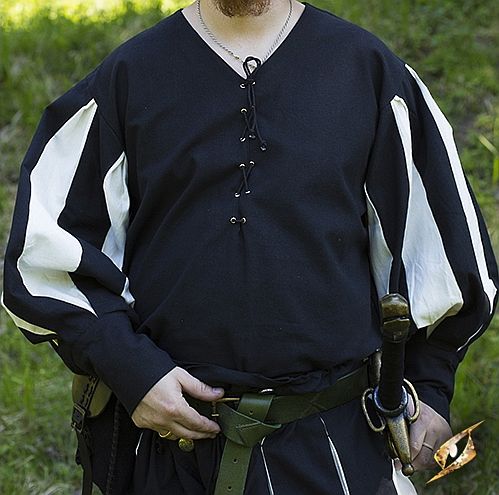 Landsknecht Skjorte - Epic Black & Off White - Rollespil