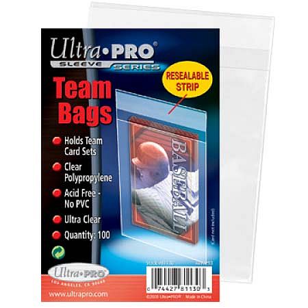 100 Lommer Ultra Pro Team Bag Sleeves til Kortopbevaring