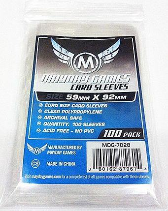 Mayday Games Euro Standard Kortlommer 59x92mm - 100 stk.