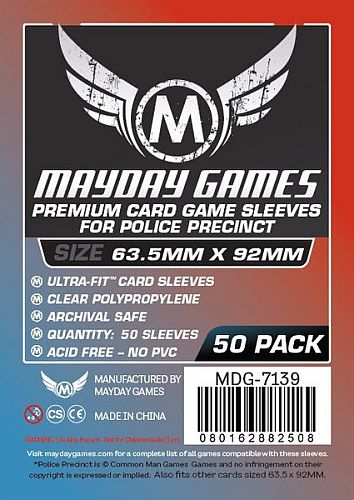 Mayday Games Quot Police Precinct Quot Card Sleeves Premium 63 5x92m 50 Lommer May7139