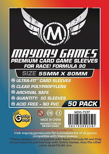 Mayday Games Race! Kortlommer Premium 55x80mm - 50 stk.