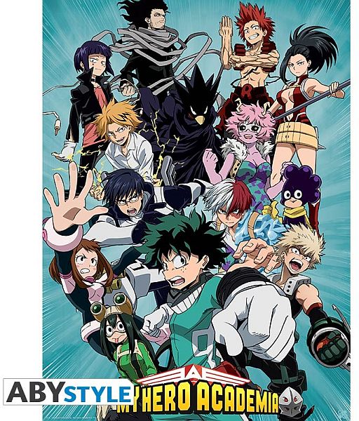 My Hero Academia Helte Blå Plakat 52x38cm - Fantastisk Tilbud!