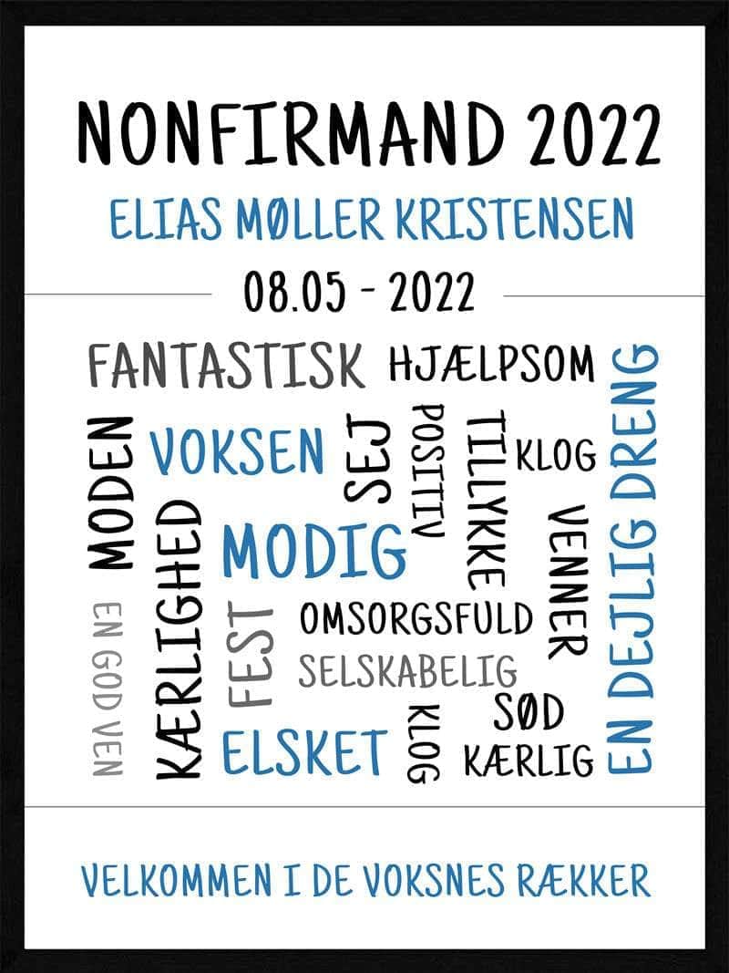 Nonfirmation Plakat til Dreng - Perfekt Gaveidé!