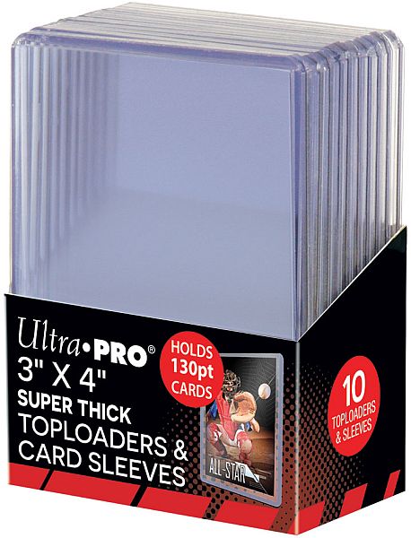 Ultra Pro Toploader With Sleeves: Super Thick 130pt Box 10 Stk Plastik Deck Protector Til Kort Lommer Sleeves 15281