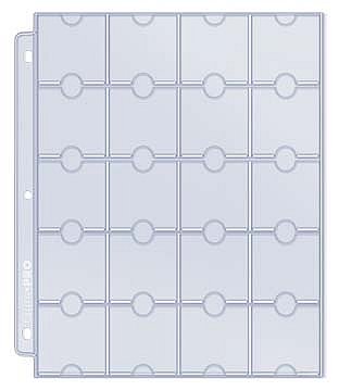 Ultra Pro 20-pocket Coin Mappelommer Huller Plads Til 20 Stk - Quot - Quot 39 39 Cm 10 Stk 81702